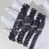 Designer Rapper Jewelry Hip Hop Sterling Sier 8Mm 10Mm 13Mm 15Mm Black Moissanite Iced Out Cuban Bracelet