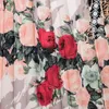 Юбки повседневная юбка Полухностная эластичная талия плиссированная цифровая печать в средней длине леопардовый цветок a-line