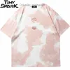 Men's T-Shirts Hip Hop Tie Dye T-Shirt Streetwear Letter Puzzle Printed Tshirt Men Summer T Shirt Harajuku Cotton Short Sleeve Tops Tees Z230705