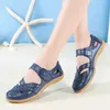 WOIZGIC Female Women Mother Genuine Leather Hollow White Shoes Sandals Flats Loafers Summer Cool Beach Plus Size 41 42 L230704