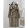 Женские траншевые пальто осенние бренд женский кофейный пальто Длиное ветряное ветхо
