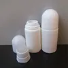 Envío gratis 50 ml de plástico blanco Roll On Bottles, 50cc desodorante cosmético Roll-on Container con Big Roller Ball F2017319 Uilrv