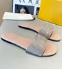 Top Summer Brand Signatur Sandals Shoes Crystal Embroidery Women Easy Wear Baguette Slip On Slide Flats Lady Walking EU35-43