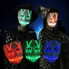 Led Mask Halloween Mascara Glowing Masks Neon Party Masquerade Maska Carnaval White Horor Mascarillas Light Korku Maskesi Maski L230704