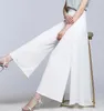 Women's Pants 2023 Summer Womens Chiffon Trousers Elegant Ladies High Waist Solid Color Loose Wide Leg Female S1097