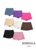 Saias KONDALA Moda Feminina 2023 Casual Mini Shorts Assimétrico Cintura Alta Bolsos Traseiros Perna Larga Zíper Feminino 230703