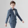 Trajes niño boda Piano actuación fotografía traje conjunto niños grandes chaqueta pantalones pajarita ropa niños traje Formal 2-15tHKD230704