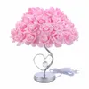 Autre maison jardin décoration de mariage moderne lampe de table Saint Valentin cadeau mariage chambre chevet lampe de bureau créatif Roses fleur lumière 230703