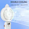 Другой домашний сад 50002500MAH Portable Spray Mist Fan Fean с ЖК -дисплеем 5 Gear Mini Electric Fean USB Регаментированный беспроводной вентилятор вентиляторы с аэрозольным вентилятором 230703