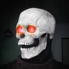 Halloween Mask Rörlig Käke Helhuvud Skalle Mask Hjälm Halloween Skräck Skräckmask Cosplay Musk Festdekor 2022 Skallehjälm L230704