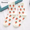 Femmes chaussettes dames fruits printemps et automne fraise citron avocat pêche banane pastèque coton Harajuku décontracté