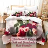 Bedding Sets Flower Duvet Cover Set Double Bed Single Red Rose Quilt Thin 3D Comforter 3pcs 2Pcs King Size Full Wedding