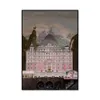 Обои Grand Budapest Hotel Poster | Уэс Андерсон | Pink Retro Art Print | Минималистский плакат фильма настенный искусство | Праздничные подарки J230704