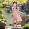 Etniska kläder 2023 Sommar Barn Klänning För Barn Flickor Prinsessan Fe Kläder Traditionell kinesisk Qipao Cheongsam Klänningar Hanfu Style