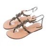 2023 NYHET Sommar Dammode Diamantsandaler Casual Beach Shining Boho Skor Kvinnlig T-rem Thong Flip Flops Tofflor Plus Size L230704