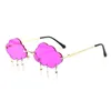 Sunglasses Frames Fashion Rimless Cloud Shape with Lightning Pendant Women Luxury Funny Sun Glasses Shades UV400 Brand Designer SG028 230704