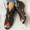 2022 Woman Summer Shoelaces Gladiator Boot Sandals Leisure Wedge Heel Comfort Women Shoes Zapatillas De Mujer L230704