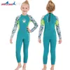 Wetsuits Drysuits New Jellyfish Neoprene Children Swim Swimwear Girls Sleeve Surf Swimsuit for Girl Maiô Wetsuit HKD230704