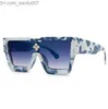 Солнцезащитные очки винтажные очки для хип -хоп моды персонализированные солнцезащитные очки для мужчин квадратные миллионеры солнцезащитные очки алмаз Z230705