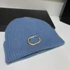 Gorros masculinos de design de rua para inverno feminino Casquette Caxemira Chapéus com letras duplas Gorro Balde Chapéu de caveira Boné de malha Lã grossa Bonés elásticos G Acessórios