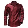 T-shirt da uomo primavera uomo casual moda brillante camicia anni '70 discoteca manica lunga bottoni overshirt