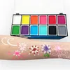 Malowanie Ciała Multicolor Dziecko Malowanie Twarzy Hurtownia Dzieci Malowanie Ciała Tattoo Art Party Makeup Uroda Paleta Farb Z Zestawem Pędzli 230703