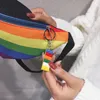 Midjeväskor Luxury Designer Oxford Bag Casual Mortile Chest for Women Korean Trends Crossbody Rainbow Zipper Mini Söt Tote 230703