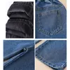 Jeans Meninas Adolescentes Com Velo Outono Inverno Casual Moda Crianças Calças Isoladas de Pernas Largas Calças Escolares Denim 230704