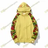 Hoodie Mens Designer Full Zip Up Shark Hoodies for Woman Black Camouflage Jacket Yellow Hoody Hooded Sweatshirt Man Long Sleeve