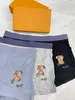 Designer de luxo Louiseitys Mens Clássico Underwear Filhote de cachorro impresso cor sólida Boxer cuecas de algodão respirável confortável cuecas três peças com caixa