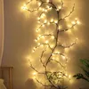 Lumière LED branche d'arbre lumière saule lumière rotin décoration de Noël vigne lumière veilleuse blanc chaud guirlandes lumineuses fée 144LED alimenté par USB fête de vacances