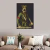 Handmade Canvas Art Dog Painting Sir Francis Classical Animal Portrait Artwork for Wall Decor