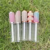 Leere transparente Lipgloss-Röhrchen aus Kunststoff, Lippenbalsam-Röhrchen, Lippenstift, Mini-Probe-Kosmetikbehälter mit Silberkappe F3803 Wptqm
