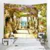 Tapissries 3D Landscape Bakgrundsdekoration Tapestry Gardinvägg som täcker nordisk hippie vägg bakgrundsdekoration tapestry säng