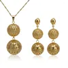 Collier boucles d'oreilles ensemble et pour les femmes cercle boule couture Dubai 24k plaqué or pendentif fête cadeau accessoires