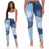 Dżinsy Women talia mama dżinsy vintage patchwork chude spodnie y2k koreańska moda femme dżinsowe spodnie calça feminina Pan