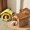 家具新しい猫犬小屋の家4シーズンズゼネラルウォームペットベッドスモールドッグテディキャットデタッチ可能な犬小屋猫ケンネルベッドペット用品