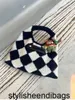 Desigenr Bag women's Fashion Hand-woven checkerboard knit wool handbag casual mini handbag stylisheendibags