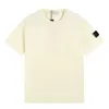 Camiseta masculina de grife camisetas verão respirável botão solto crachá amantes moda de rua algodão pedra top camiseta masculina