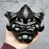 Half face mask face mask cosplay kabuki samurai demon halloween props party festival costume party and movie props horror face L230704