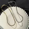 ANENJERY Silver Color Snake Chain Necklace for Women Double Layer Chain Choker Necklace Party Jewelry L230704