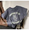 T-shirty 100 bawełna pół rękawa T shirt chłopcy dziecko 2023 letnie dziecko Unisex kostium sportowe koszulki w stylu casual kreskówka niedźwiedź modna koszula pulowerowa 230704