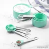 Ölçüm Araçları 10pcs/8pcs/4pcs Ölçüm Bardakları Kaşıklar Set Çay Kahve Ölçüm Aracı Paslanmaz Setler Pişirme Mutfak Aksesuarları Gadgets R230704