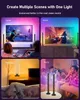 앱 제어 음악이있는 스마트 RGB 라이트 바 야간 조명 PC TV 게임 거실 데스크탑 램프 HKD230704 용 주변 백라이트