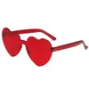 Lunettes de soleil Cadres Amour Coeur Forme Femmes Sans Monture Cadre Teinte Lentille Claire Coloré Lunettes De Soleil Femme Rouge Rose Jaune Nuances Voyage 230704