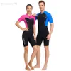 Wetsuits Drysuits 1.5mm Neoprene Wetsuit Diving Men Women Short Sleeve Jump Suit Surfing Swimsuit Snorkel Swimwear Beach Clothes HKD230704