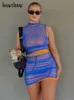 2ピースドレスホーソー女性タンクトップミニスカートパーティークラブマッチングセット衣装2023夏の服卸売アイテムビジネス230703