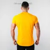 Męskie koszulki muskularne męskie Tshirt bawełna wokół szyi kulturystyka dla mężczyzn Running Fitness koszulki z krótkim rękawem koszulki z nadrukami mężczyźni Streetwear Z230704