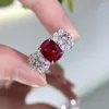 Cluster Rings 2023 S925 Silver Pigeon Blood Red 7 9 Angel Wing Ring Women's Fashion And Versatile Jewelry