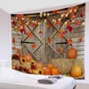 Tapestries Fall Tapestry Rustic Wooden Barn Autumn Pumpkins Wall Hanging Tapestries Hippie Art Decor for Home